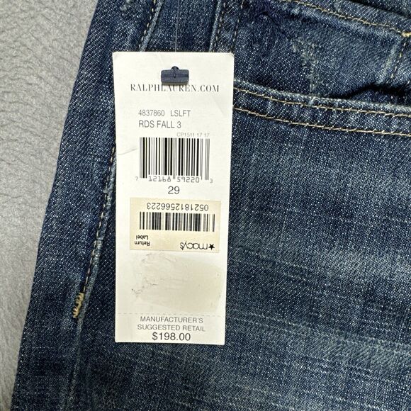 Ralph Lauren Denim & Supply Jeans Women 29x33 Blue Low Slim Patchwork Boho Denim - Picture 12 of 16